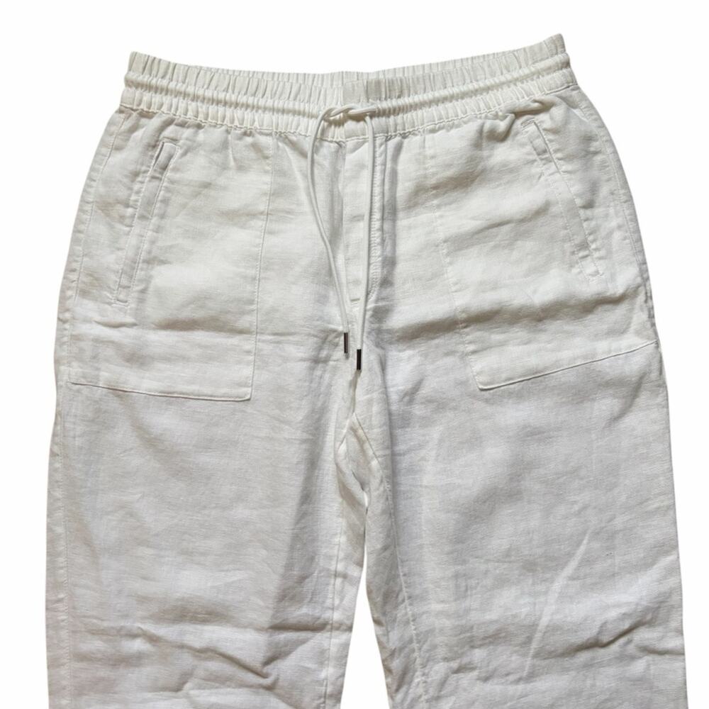 Athleta Pants Size 12 White 100% Linen Retreat Jogger - Picture 3 of 7